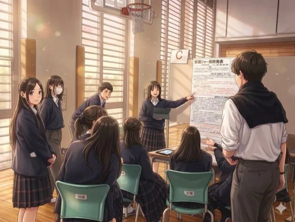 実践の成果を発表する生徒たち