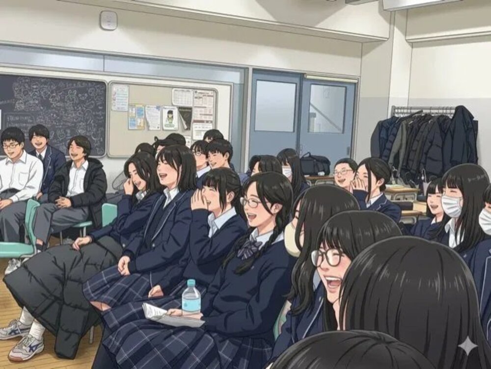 温かい笑いに包まれる会場の子どもたち